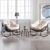 PAGED Oversized Rattan Accent Chair with Detachable Cotton Cushion, Patio Rocking Recliner Egg Chair for Porch & Backyard - 2 of 4