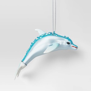 Christmas Glass Dolphin Ornament - Wondershop™ - 1 of 3