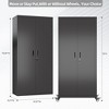 SUXXAN 73''H Garage Storage Cabinet With Wheels,steel Cabinets With 2 Doors And 4 Adjustable Shelves For Home Office, Assembly Required - 3 of 4
