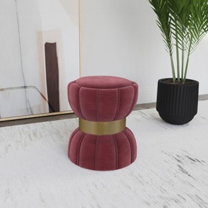 Grungis Round Upholstered Ottoman Bench,Backless Sofa Chair with Wood Framework for Living Room Bedroom Office - 1 of 4