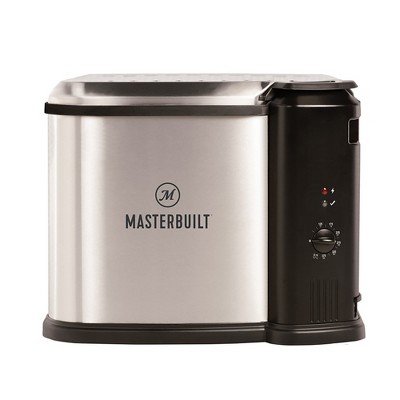 Masterbuilt MB20012420 Butterball XL 10 Liter Electric 3-in-1 Deep Fryer Boiler Steamer Cooker with Basket for Versatile Kitchen Fry Cooking, Silver