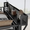 KWPZQEB Loft Bed with Storage Stairs, Heavy Duty Metal Loft Bed Frame with Built-in Storage Shelves & Wardrobe for Teens, Easy Assembly - 4 of 4