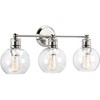 Progress Lighting Hansford 3-Light Bath Vanity Fixture, Polished Nickel, Clear Spherical Shade - image 3 of 4