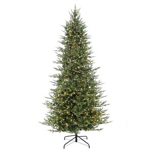 Puleo 10' Pre-lit Slim Balsam Fir Artificial Christmas Tree with Clear Lights - 1 of 4