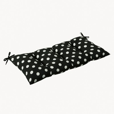 Polka Dot Outdoor Tufted Bench/Loveseat/Swing Cushion - Pillow Perfect