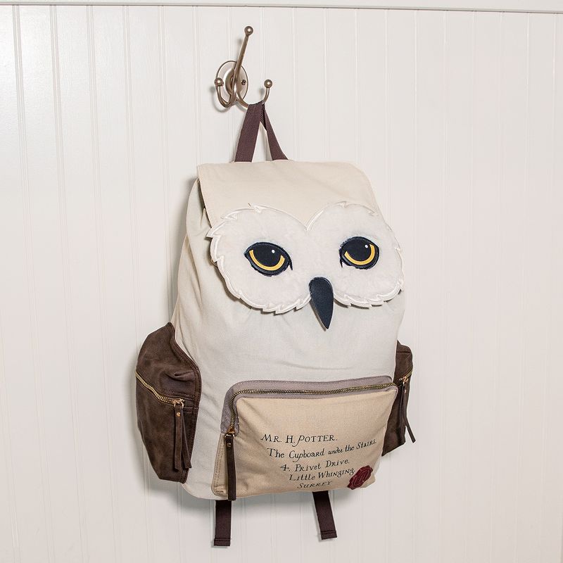 Harry Potter Backpack Hedwig Owl Hogwarts Letter Rucksack Bag w/ Laptop Sleeve Off-White, 4 of 5