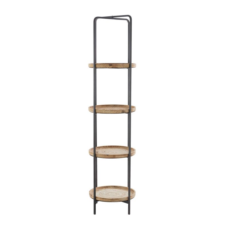 63.50&#34; Traditional Wood Shelving Unit 4-Tier Brown - Olivia &#38; May, 5 of 7
