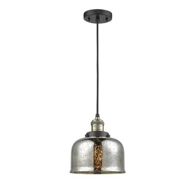 Bell - 1 Light Cord Hung Mini Pendant In Industrial Style-10 Inches Tall and 8 Inches Wide