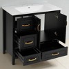 36" Freestanding Bathroom Vanity with Resin Sink, Soft-Close Cabinet & 4 Drawers, Gold Metal Handles, Open Back Design - 2 of 4