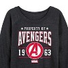 Women's - Marvel - Avengers Property Of Lightweight French Terry Wide Neck Long Sleeve Shirt - 2 of 4