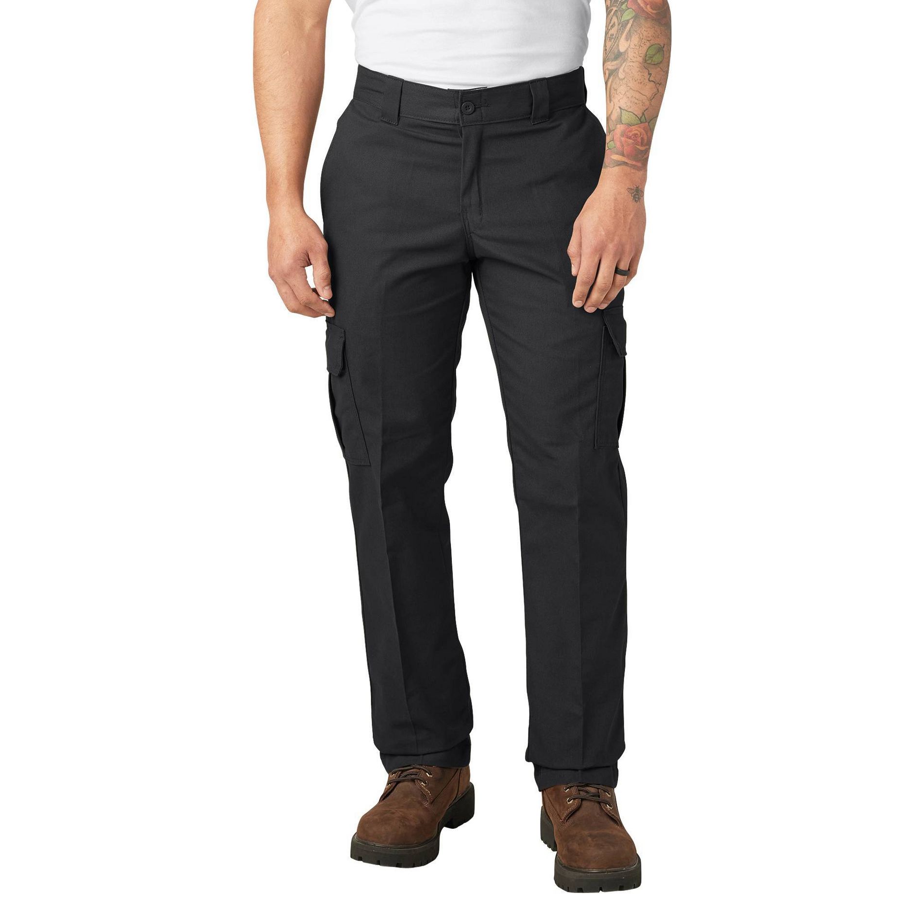 Dickies Men's Twill Stretch Cargo Pants - Black 40x32: Polyester Regular Rise