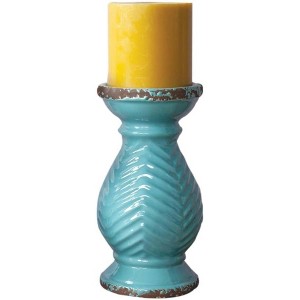 Earth Candle Holder Set of 2, Turquoise Small, 13" by Manual Woodworkers and Weavers - 1 of 3