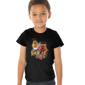 Toddler Boys' Sesame Street Bert And Ernie Homage T-Shirt, Black