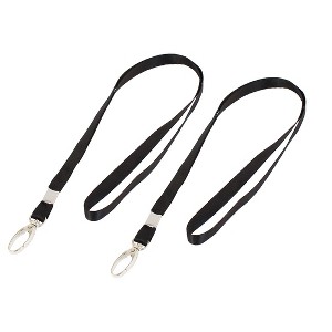 Unique Bargains Work Card Nylon Neck String Hook Hanging Cord Keys Lanyard Holder Black 2 Pcs - 1 of 4