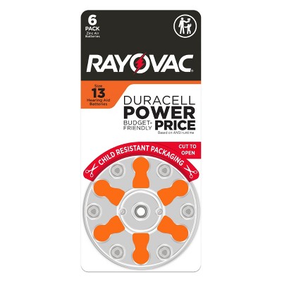 Rayovac Hearing Aid Battery Size 13 6pk - Orange