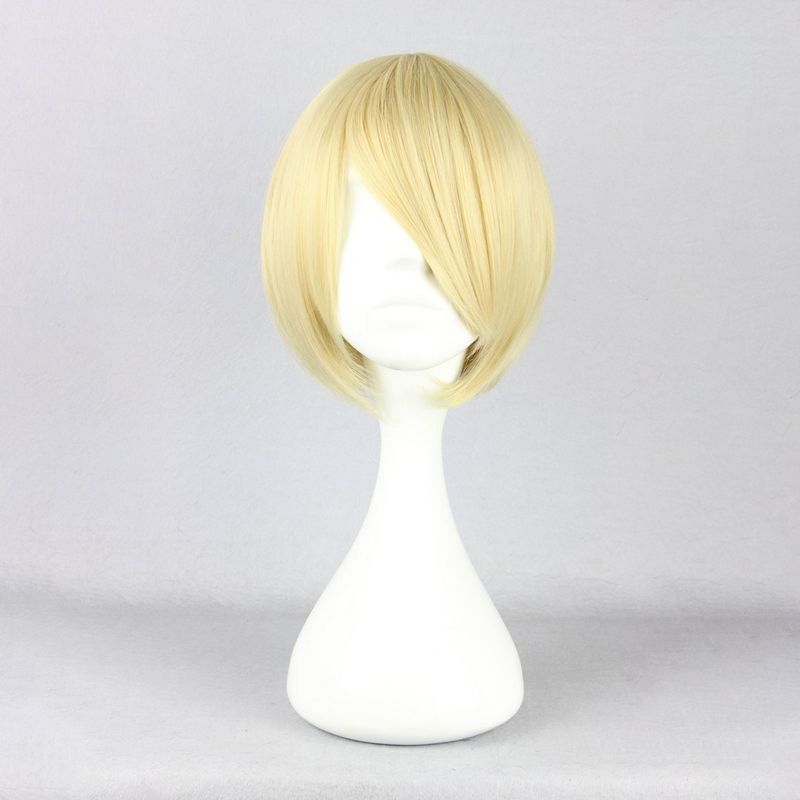 Unique Bargains Women's Bob Wigs 12" Gold Tone with Wig Cap Straight Hair, 2 of 7