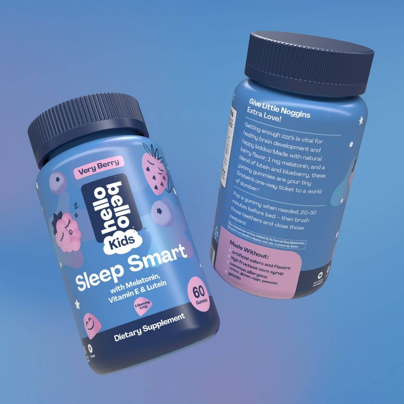 Hello Bello Kids&#39; Sleep Smart Vegan Gummies with 1mg Melatonin - Very Berry - 60ct, 6 of 8
