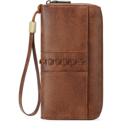 BEAFUP Women’s Wallet,RFID Blocking PU Leather Wallet - Large Capacity Zip-Around Clutch with Detachable Wrist Strap for Everyday Use
