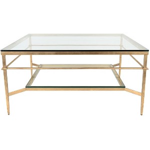 Mieka Cocktail Coffee Table - Gold/Glass - Safavieh - 1 of 4