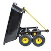 Vynxaria Folding Garden Dump Truck - Durable Steel Frame with Pneumatic Tires for Easy Transport - 3 of 4