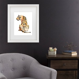 Trademark Fine Art Jennifer Goldberger Sitting Tiger II Matted Framed Art - 1 of 4