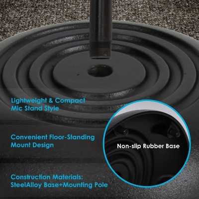 PylePro PMKS5 Freestanding Compact Adjustable Universal Microphone Stand with Pivot Angle Mic Clip for Home, Office, or Studio, Black