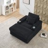 TIRAMISUBEST Corduroy Single Sofa Set - Includes Ottoman & 3 Pillows, 2 Storage Spaces, Compact Lounge Chair - 3 of 4
