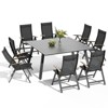 Crestlive Products 9pc Patio Expandable Dining Sets 57in All Weather Aluminum Outdoor Indoor Rectangular Extension Table with Chairs for 8 People - 2 of 4