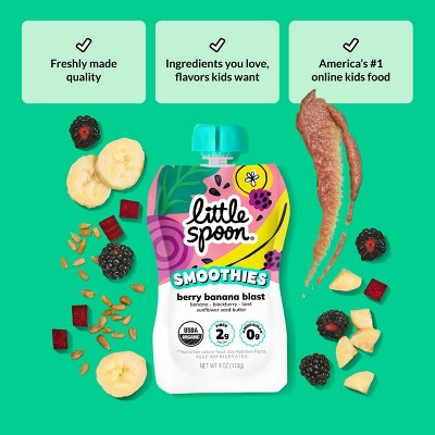 Little Spoon Berry Banana Blast Organic Kids' Smoothie - 16oz/4ct Refrigerated Pouches