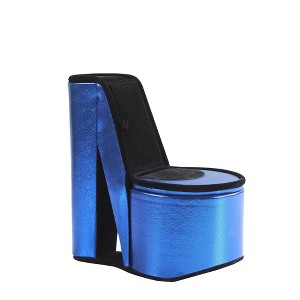 HomeRoots 9" Blue And Black Glitter Velvet High Heel Jewelry Box - 1 of 4