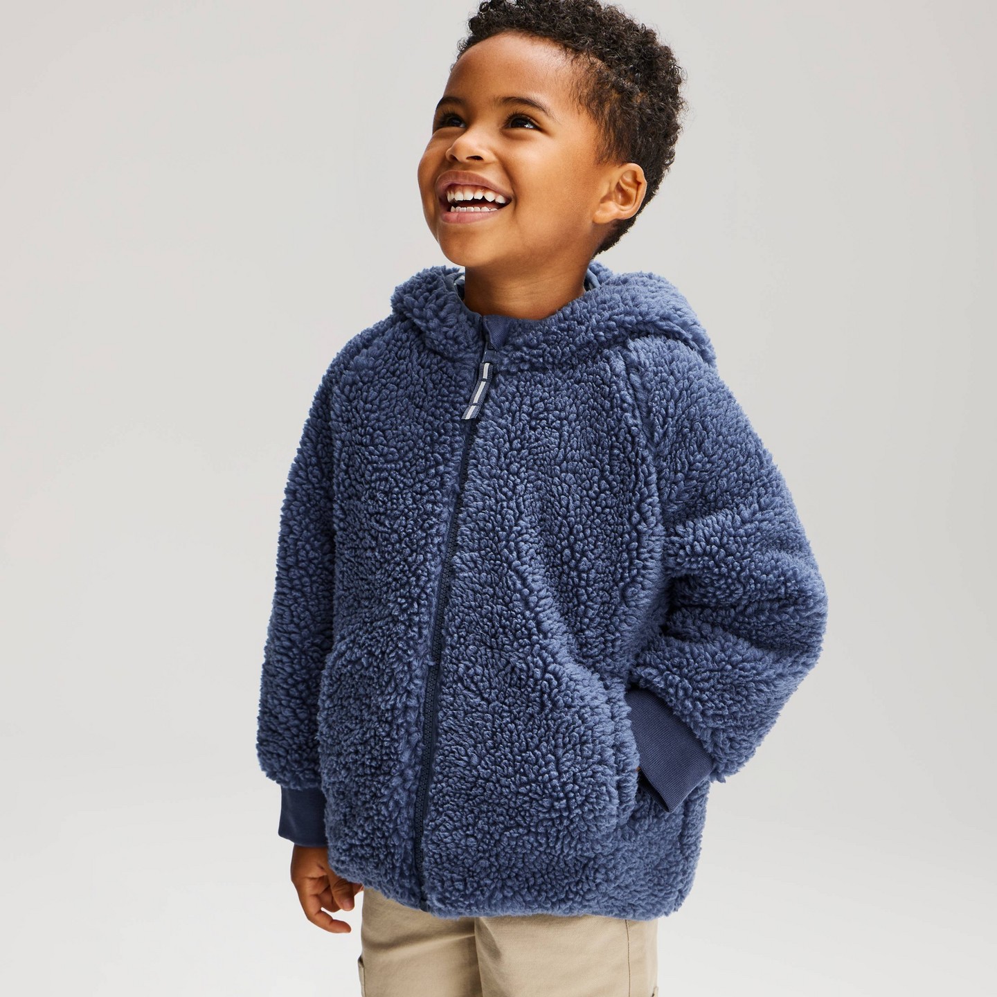 Куртка Cat & Jack Gingham Reversible Puffer Jacket для мальчиков-малышей, цвет: Синий — фото 1