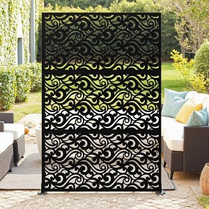 Metal Privacy Screen for Outdoor & Indoor Use, Free Standing Privacy Screen for Patio Garden Pool, Decorative Fence Panel - 1 of 4