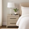 Royal Hampton Nightstand, 2 Drawers, USB A-C, Natural Oak Beige Finish, 24 Inch - 2 of 4