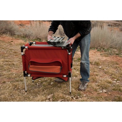 Red and Gray Aluminum Camping Organizer Table