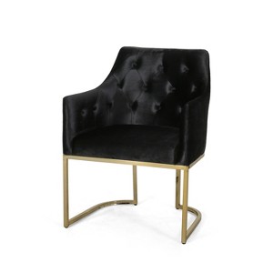 NicBex Velvet Accent Chair,Upholstered Living Room Chairs with Mid-Height Curved Tufted Backrest,Modern Armchair,Club Chairs for Living Room - 1 of 4