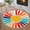 Washable Modern Colorful Rug Non Slip Low Pile Rug Soft Sun Accent Throw Floor Cover Foldable Indoor Carpet for Living Room Bedroom Playroom - 4 of 4