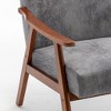 PAGED Comfy Accent Chair Classic Mid-Century Modern Armchair with Velvet Upholstery and Wood Frame for Bedroom, Living Room - 4 of 4
