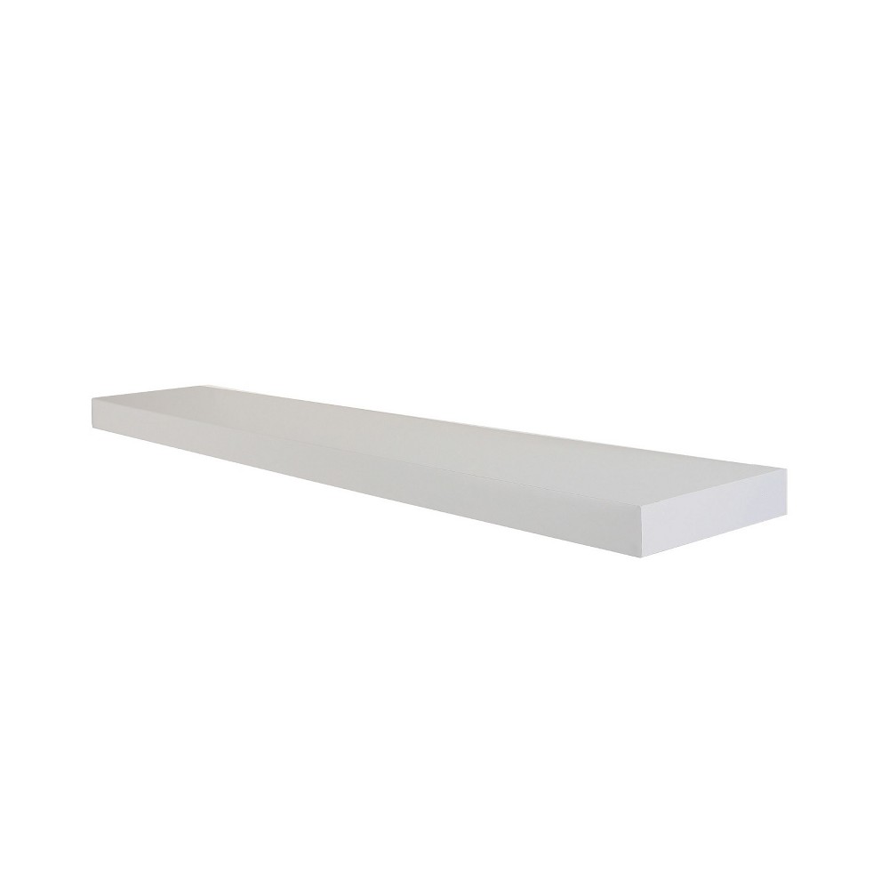 Photos - Garden & Outdoor Decoration InPlace 48" Slim Low Profile Floating Wall Shelf White - Modern Decor, Woo