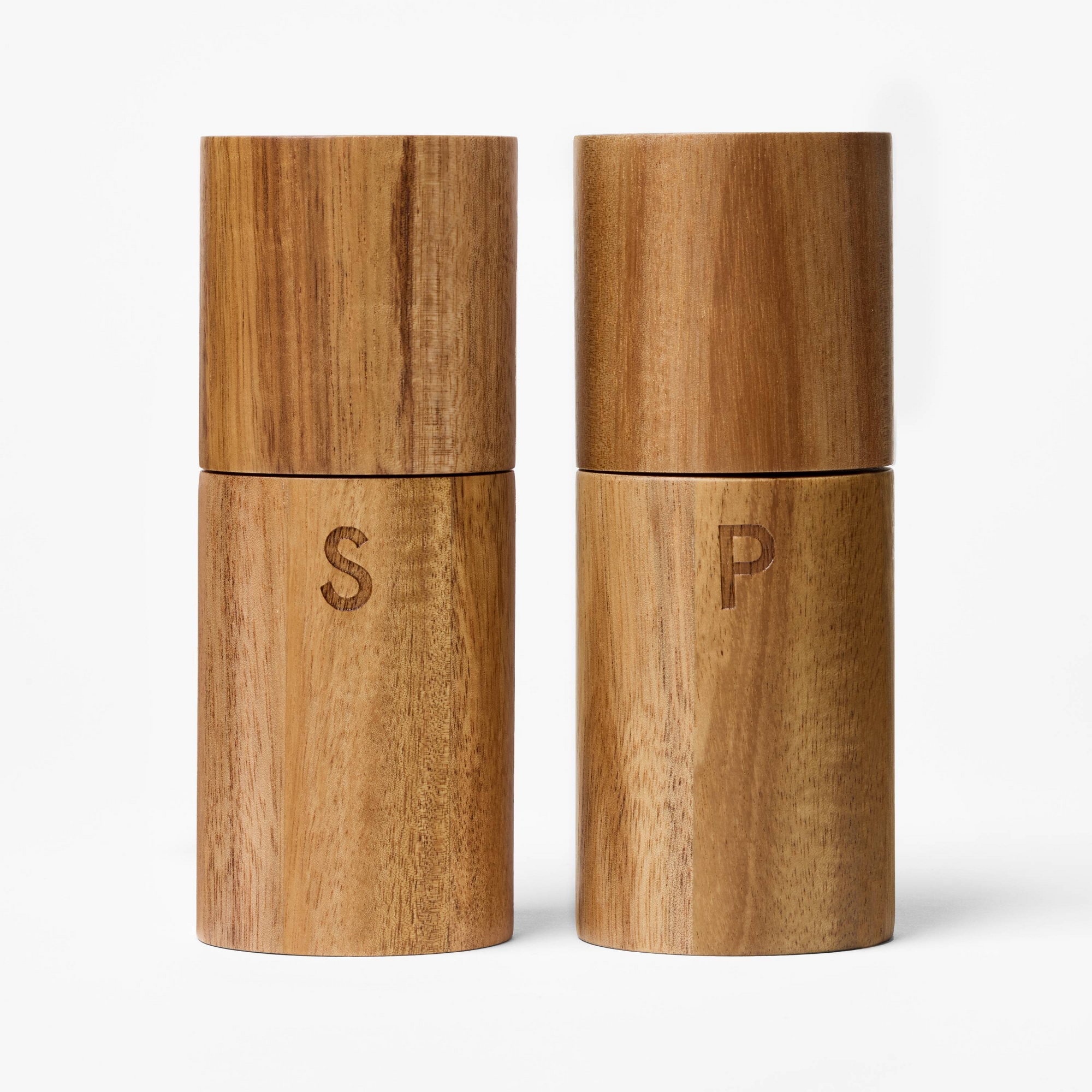 Acacia Salt and Pepper Grinder Set - Natural Wood