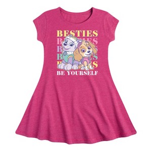 Girls' - Paw Patrol - Everest and Skye Besties Be Yourself Fit & Flair Cap Sleeve Dress - 1 of 3