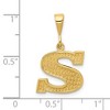 Black Bow Jewelry 14k Yellow Gold, Ashley Collection, Textured Initial S Pendant - 4 of 4