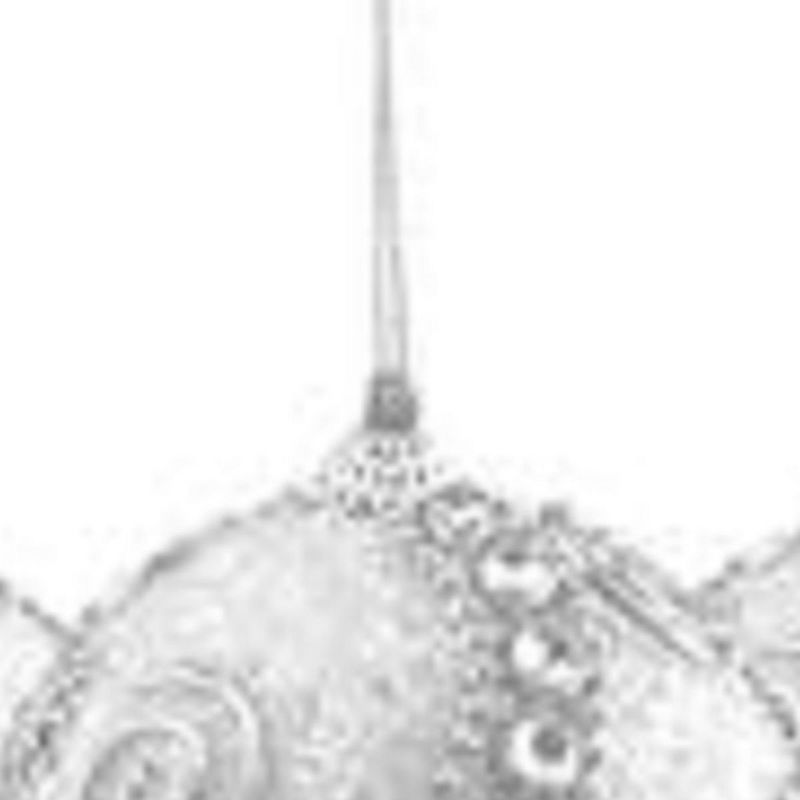 Northlight 3ct White and Silver Shatterproof Glittered Christmas Ball Ornaments 3" (75mm), 2 of 3