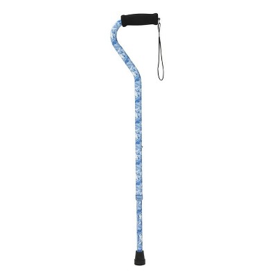 Drive Medical Foam Grip Offset Handle Walking Cane - Swirl