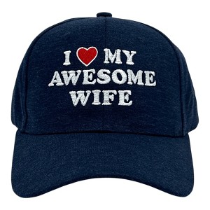 I Love My Awesome Wife Hat Funny Cute Married Valentines Day Cap - Crazy Dog Hat for Valentines Gift - 1 of 4