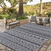 Reversible Outdoor Plastic Straw Rug - Waterproof Bohemian Area Mat for Patio, RV, Balcony, Camping, Easy Clean Picnic Mat - 2 of 4
