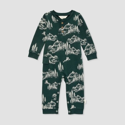 Image of Burt's Bees Baby® Boys' I Love The Mountains French Terry Jumpsuit - 12M
