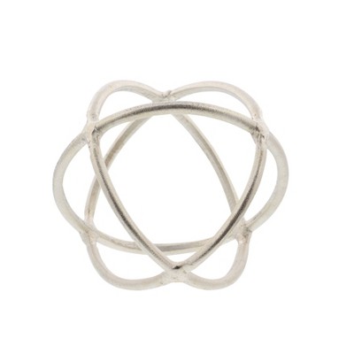 Sleek Silver Aluminum Geometric Orbs Set of 2 - Modern Elegance