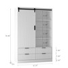 TIRAMISUBEST Austral 3 Door Armoire with Drawers - Mobile Lateral Filing Cabinet, Locking Wheels, Adjustable Shelf - 4 of 4