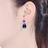 Guili Sterling Silver White Gold Plated Drop Earrings with Colored Cubic Zirconia Accents, A Chic and Elegant Addition to Any Jewelry Collection - 2 of 2