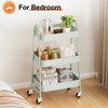 HDZNVF 3 Tier Metal Utility Storage Organizer Kitchen Trolley Bathroom Laundry Room Bar Office Shelves - 2 of 4